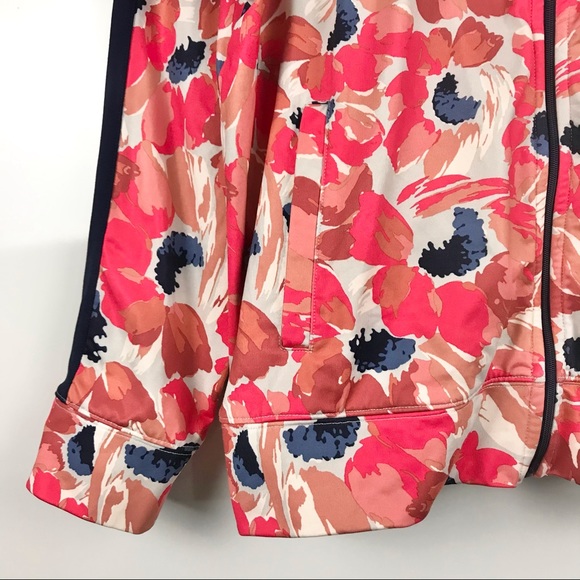aerie Red Floral Print Track Workout Bomber Jacket - Picture 7 of 11